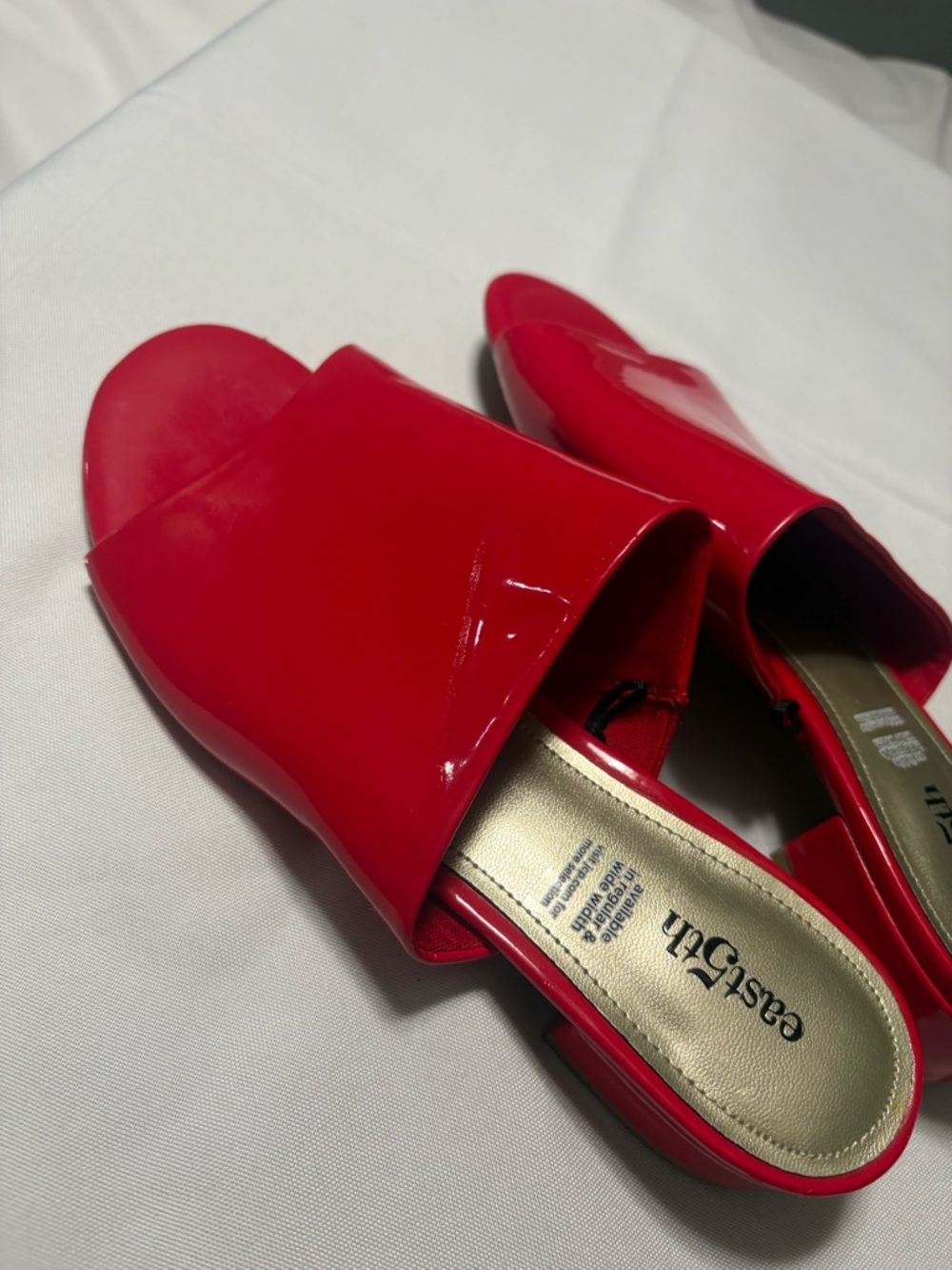 East 5th Patent Red Slide Mules - Picture 8 of 10